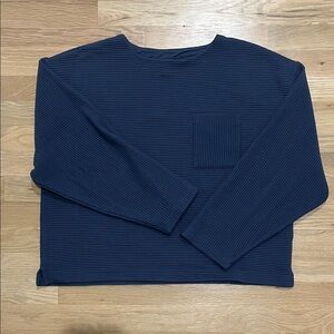 a new day Women's Navy Blue Ribbed Sweater
